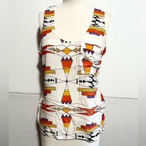 ESME  Navajo  silk tank top size L NWOT